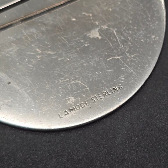 Lamode Sterling Silver Brooch Circle Brooch Edged Design - Picture 4 of 10